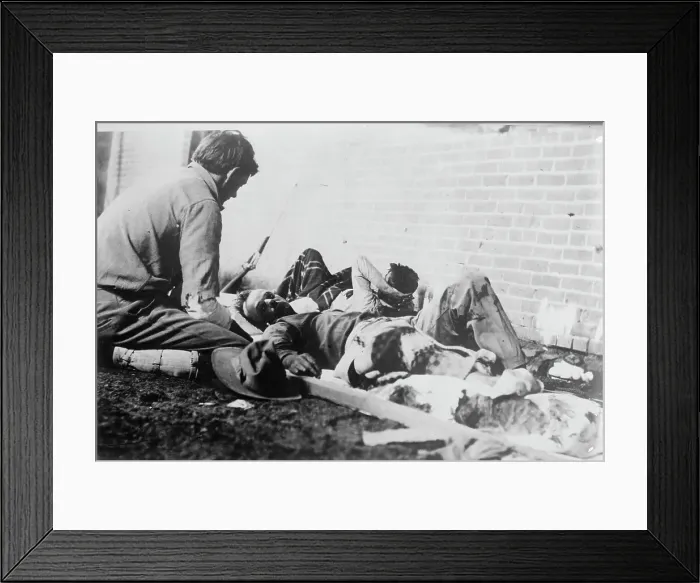 Framed Print : Wounded at Juarez, between c1910 and c1915. Creator: Bain News Service Framed Print : Wounded at Juarez, between c1910 and c1915. Creator: Bain News Service