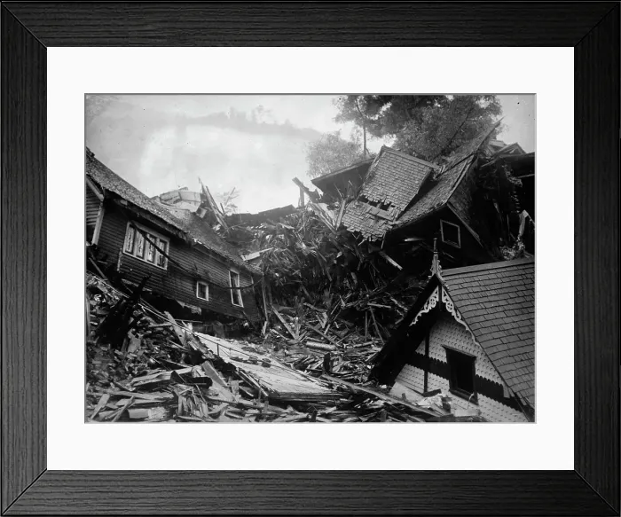 Framed Print : Austin Dam - Flood wreck, between c1910 and c1915. Creator: Bain News Service Framed Print : Austin Dam - Flood wreck, between c1910 and c1915. Creator: Bain News Service