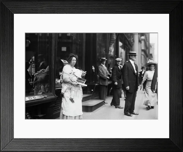 Framed Print : Beggar - Peddler on Broadway, 1911. Creator: Bain News Service Framed Print : Beggar - Peddler on Broadway, 1911. Creator: Bain News Service