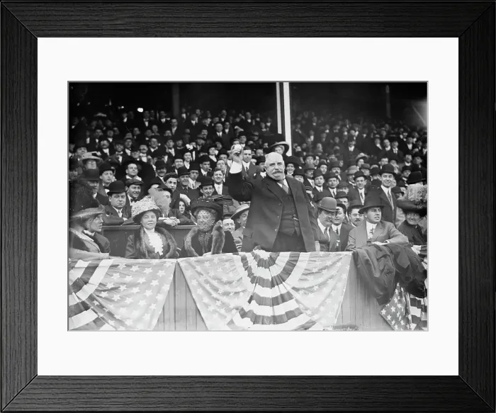 Framed Print : Former Police Chief Devery opening American League Park, 1910. Creator: Bain News Service Framed Print : Former Police Chief Devery opening American League Park, 1910. Creator: Bain News Service