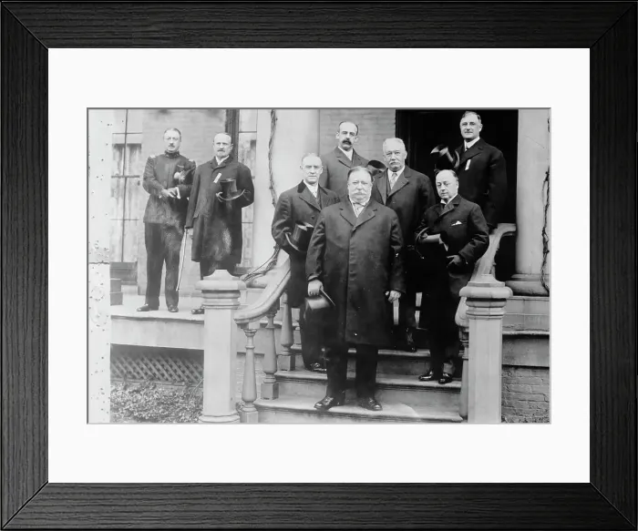 Framed Print : President Taft, Sec'y Knox at home of Ansley Wilcox, Buffalo, 1910. Creator: Bain News Service Framed Print : President Taft, Sec'y Knox at home of Ansley Wilcox, Buffalo, 1910. Creator: Bain News Service