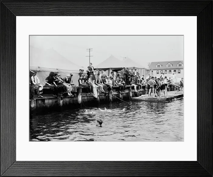 Framed Print : Coney Isl'd Swimming Carnival, between c1910 and c1915. Creator: Bain News Service Framed Print : Coney Isl'd Swimming Carnival, between c1910 and c1915. Creator: Bain News Service