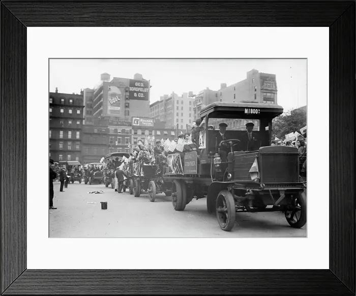 Framed Print : Orphans going to Coney Island in Autos, 1911. Creator: Bain News Service Framed Print : Orphans going to Coney Island in Autos, 1911. Creator: Bain News Service