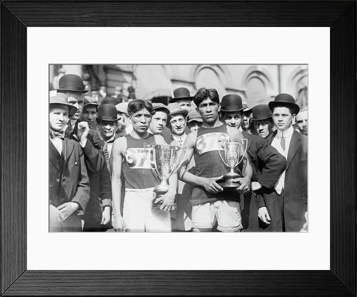 Framed Print : Tewanima (winner), Arquette (came in 5th), 1911. Creator: Bain News Service Framed Print : Tewanima (winner), Arquette (came in 5th), 1911. Creator: Bain News Service