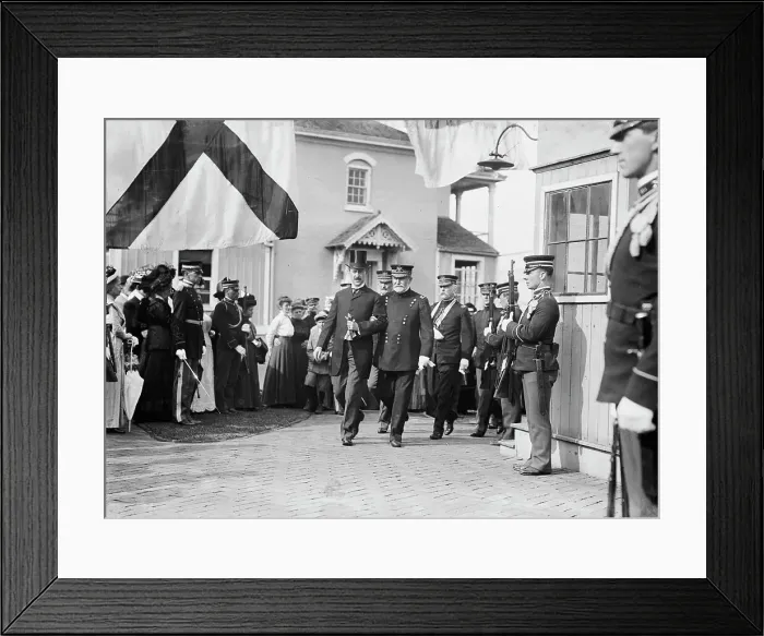 Framed Print : Secy Stimson & Gen. Grant at lawn party, Gov's Island. 1911. Creator: Bain News Service Framed Print : Secy Stimson & Gen. Grant at lawn party, Gov's Island. 1911. Creator: Bain News Service