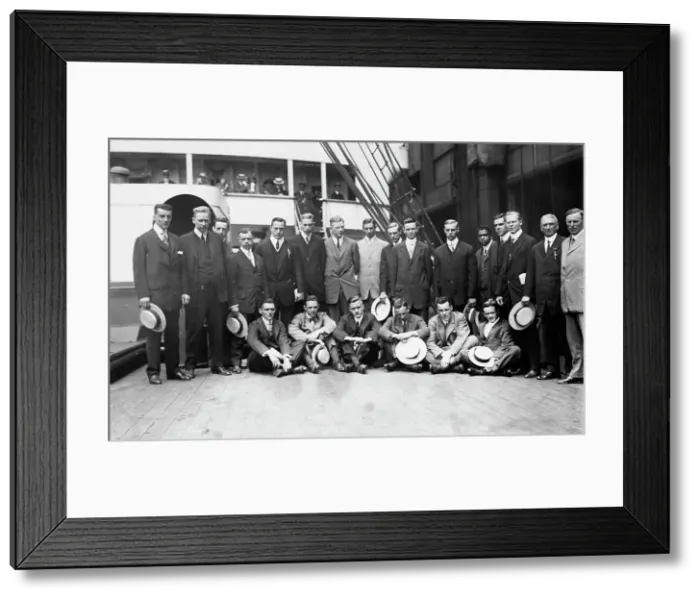 Framed Print : Departure Yale - Harvard Athletes, 1911. Creator: Bain News Service Framed Print : Departure Yale - Harvard Athletes, 1911. Creator: Bain News Service