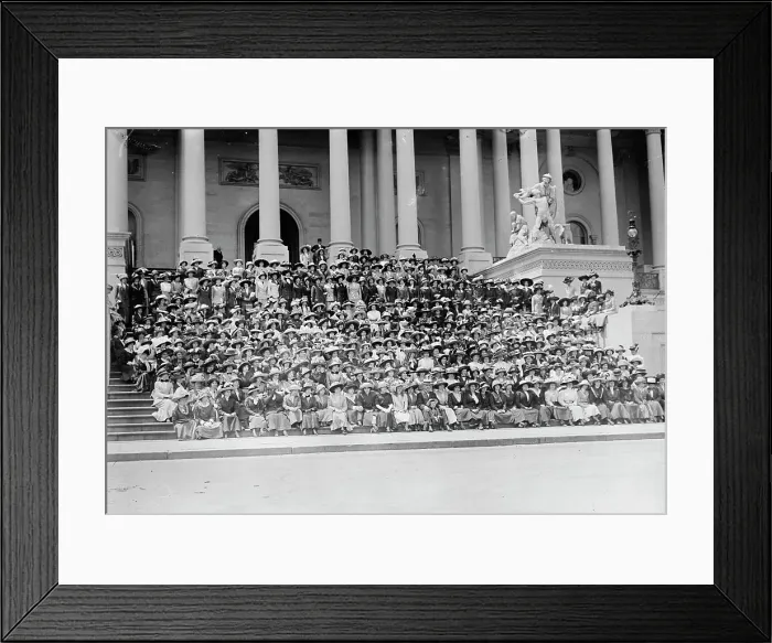 Framed Print : Philadelphia Teachers on Capitol Steps, Washington, D.C. 1911. Creator: Bain News Service