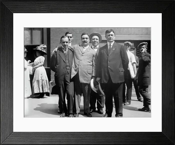 Framed Print : L to R: A.D. Thompson, Morris Cohn, Palmieri, T.F. Cannon, F.J. Gropper, 1912. Creator: Bain News Service Framed Print : L to R: A.D. Thompson, Morris Cohn, Palmieri, T.F. Cannon, F.J. Gropper, 1912. Creator: Bain News Service