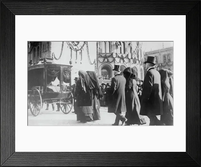 Framed Print : Bjornson family in funeral procession, 1910. Creator: Bain News Service Framed Print : Bjornson family in funeral procession, 1910. Creator: Bain News Service