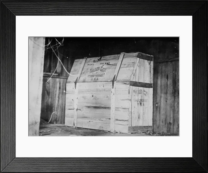 Framed Print : Dynamite box at Indianapolis, (Jones Barn), 1910. Creator: Bain News Service Framed Print : Dynamite box at Indianapolis, (Jones Barn), 1910. Creator: Bain News Service