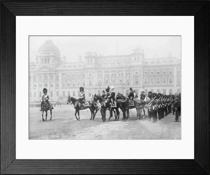 Framed Print : King George V at Trooping of Colors, May 1911. Creator: Bain News Service Framed Print : King George V at Trooping of Colors, May 1911. Creator: Bain News Service