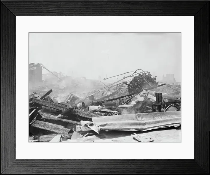 Framed Print : Dreamland burned, Coney Island, 1911. Creator: Bain News Service Framed Print : Dreamland burned, Coney Island, 1911. Creator: Bain News Service