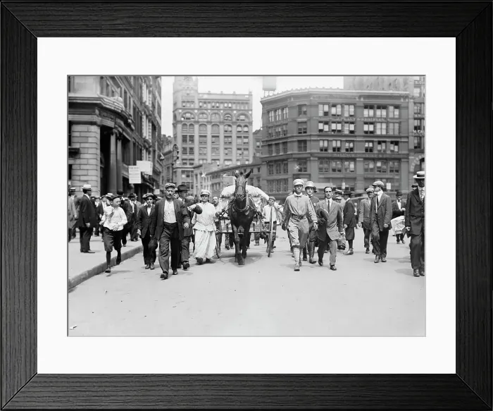 Framed Print : D.H. Woolf and wife arriving in N.Y.C. 1910. Creator: Bain News Service Framed Print : D.H. Woolf and wife arriving in N.Y.C. 1910. Creator: Bain News Service
