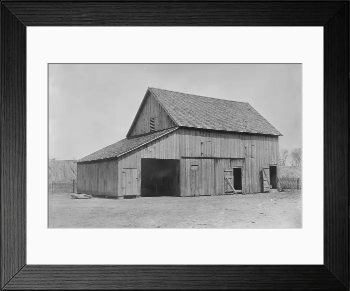 Framed Print : Jones Barn where dynamite was found, 1910. Creator: Bain News Service