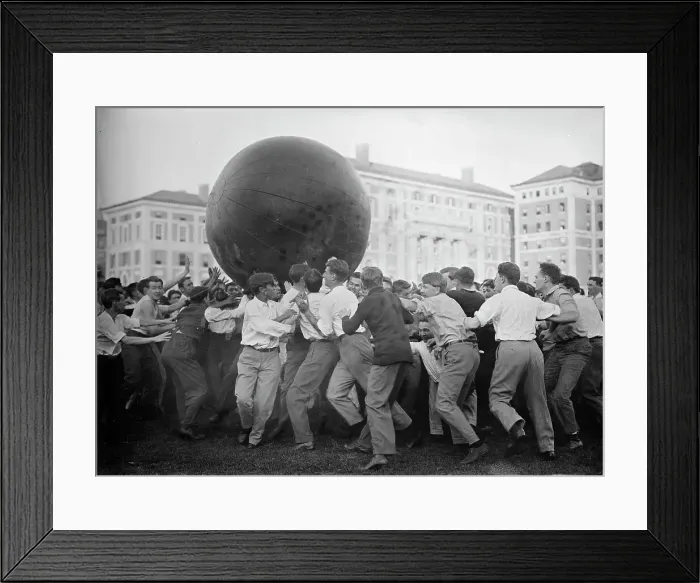 Framed Print : Push Ball Scrimmage, Columbia, between c1910 and c1915. Creator: Bain News Service