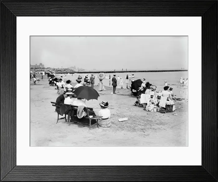 Framed Print : Coney Island, the Beach, between c1910 and c1915. Creator: Bain News Service Framed Print : Coney Island, the Beach, between c1910 and c1915. Creator: Bain News Service