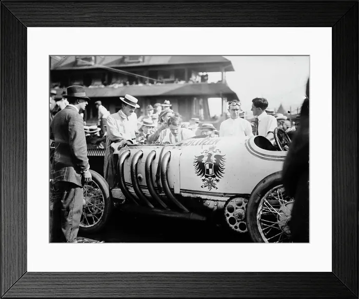 Framed Print : Burman & his Benz, between c1910 and c1915. Creator: Bain News Service Framed Print : Burman & his Benz, between c1910 and c1915. Creator: Bain News Service