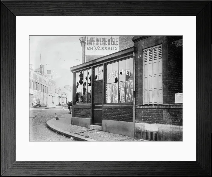 Framed Print : Work of mob at St Quentin in food price riots, 1911. Creator: Bain News Service Framed Print : Work of mob at St Quentin in food price riots, 1911. Creator: Bain News Service