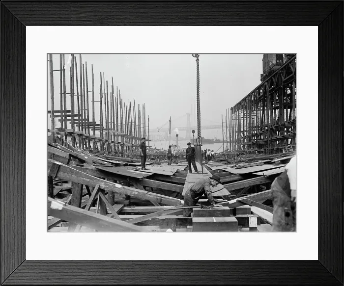 Framed Print : Keel of NEW YORK, 1911. Creator: Bain News Service Framed Print : Keel of NEW YORK, 1911. Creator: Bain News Service