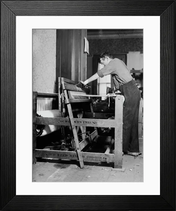 Framed Print : Self-Master Colony - Rug making, between c1910 and c1915. Creator: Bain News Service Framed Print : Self-Master Colony - Rug making, between c1910 and c1915. Creator: Bain News Service