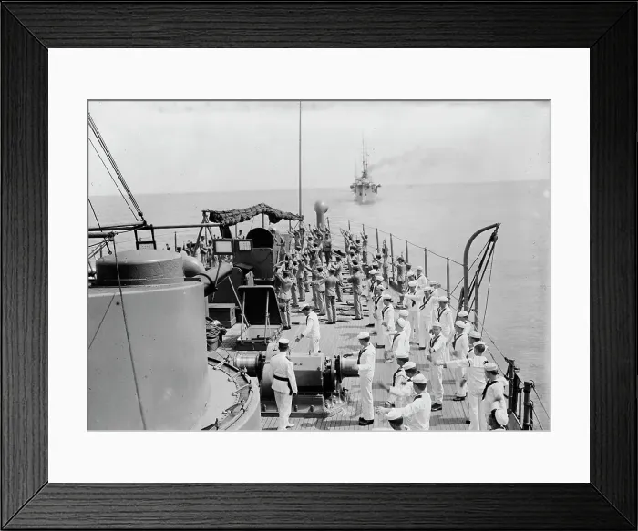 Framed Print : Morning drill - USS Seattle, between c1910 and c1915. Creator: Bain News Service Framed Print : Morning drill - USS Seattle, between c1910 and c1915. Creator: Bain News Service