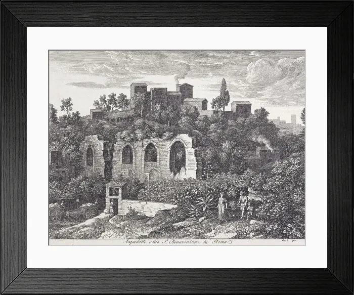 Framed Print : Die Römischen Ansichten (Views of Rome) / Acquedotti sotto S. Bonaventura in Roma, 1810. Creator: Joseph Anton Koch Framed Print : Die Römischen Ansichten (Views of Rome) / Acquedotti sotto S. Bonaventura in Roma, 1810. Creator: Joseph Anton Koch
