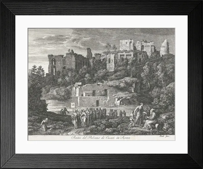 Framed Print : Die Römischen Ansichten (Views of Rome) / Ruine del Palazzo de'Cesari in Roma, 1810. Creator: Joseph Anton Koch Framed Print : Die Römischen Ansichten (Views of Rome) / Ruine del Palazzo de'Cesari in Roma, 1810. Creator: Joseph Anton Koch