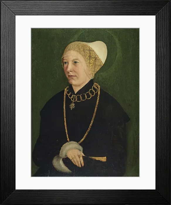 Framed Print : Portrait of a Woman (Anna Fugger?), 1518. Creator: Master of the Monogram TK Framed Print : Portrait of a Woman (Anna Fugger?), 1518. Creator: Master of the Monogram TK