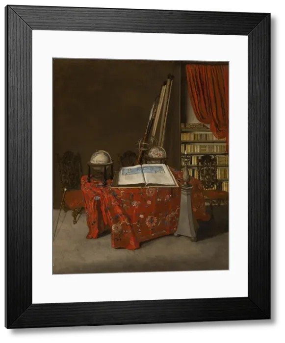 Framed Print : Corner of a Library, 1711. Creator: Jan van der Heyden
