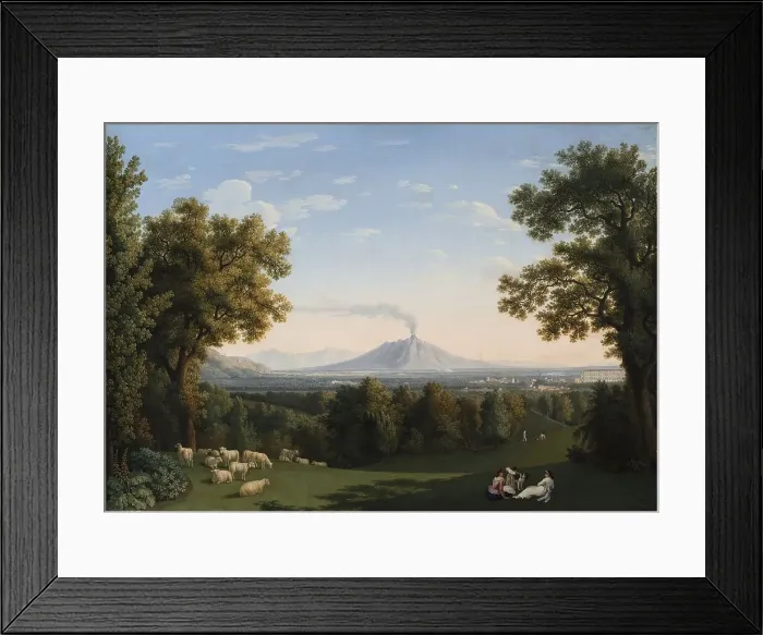 Framed Print : Landscape with the Palace at Caserta and Vesuvius, 1793. Creator: Jacob Philip Hackert Framed Print : Landscape with the Palace at Caserta and Vesuvius, 1793. Creator: Jacob Philip Hackert