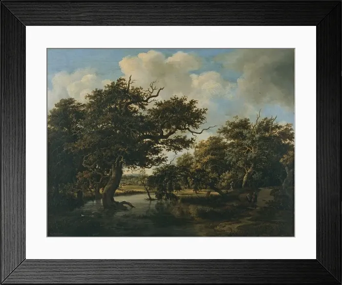Framed Print : Woodland Pond, 1660. Creator: Meindert Hobbema Framed Print : Woodland Pond, 1660. Creator: Meindert Hobbema