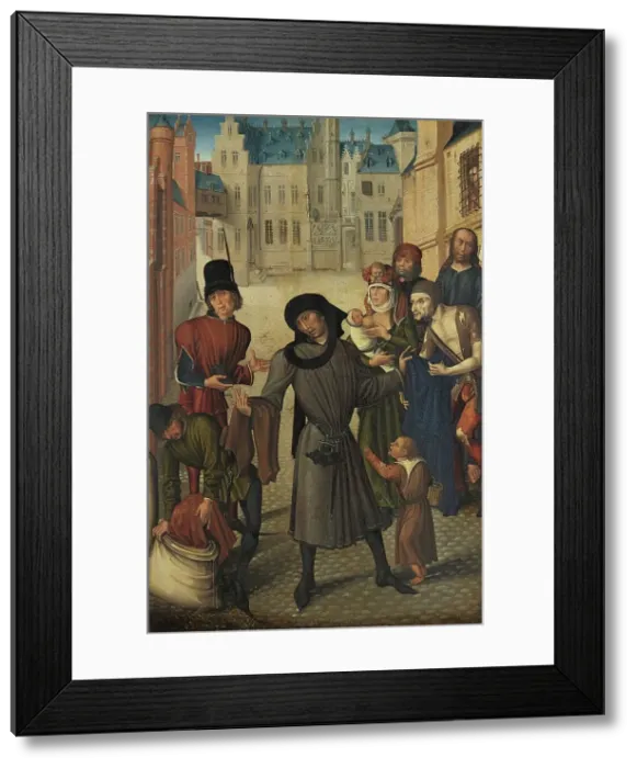 Framed Print : Clothing the Naked, 1470. Creator: Master of the View of Saint Gudule Framed Print : Clothing the Naked, 1470. Creator: Master of the View of Saint Gudule