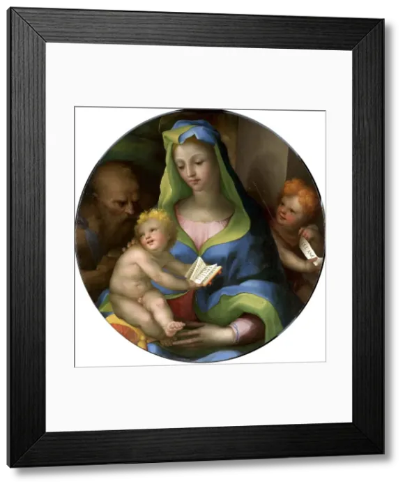 Framed Print : The Virgin and Child with the Infant Saint John and Saint Jerome, 1523. Creator: Domenico Beccafumi Framed Print : The Virgin and Child with the Infant Saint John and Saint Jerome, 1523. Creator: Domenico Beccafumi