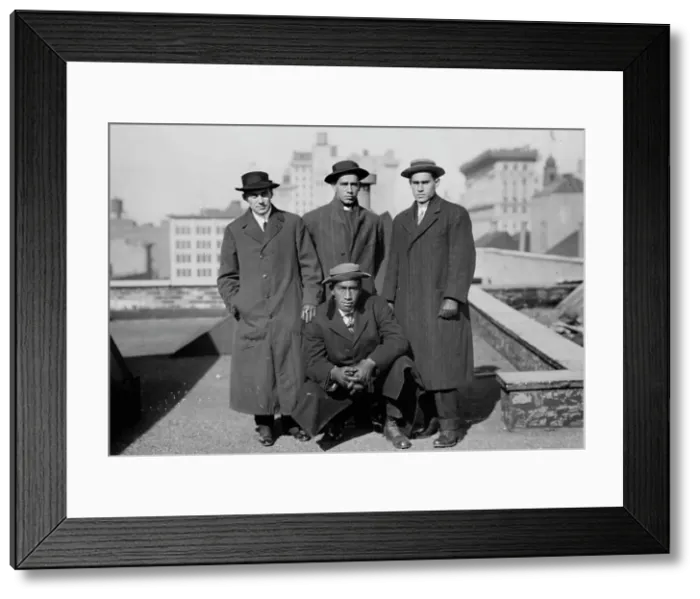 Framed Print : Lew G. Henderson; Vincent Genoves; E.K. Miller; and Duke P. Kahanamoku, 1912. Creator: Bain News Service Framed Print : Lew G. Henderson; Vincent Genoves; E.K. Miller; and Duke P. Kahanamoku, 1912. Creator: Bain News Service