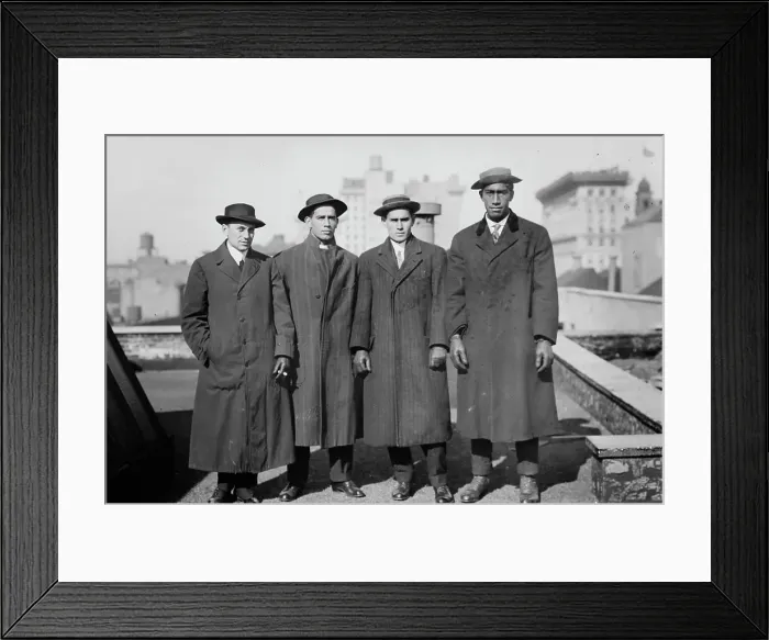 Framed Print : Lew G. Henderson; Vincent Genoves; E.K. Miller; and Duke P. Kahanamoku, 1912. Creator: Bain News Service Framed Print : Lew G. Henderson; Vincent Genoves; E.K. Miller; and Duke P. Kahanamoku, 1912. Creator: Bain News Service