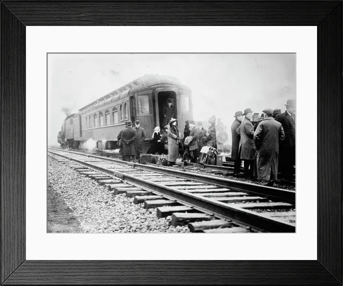 Framed Print : Remains of wrecked 20th C. [train], 1912. Creator: Bain News Service