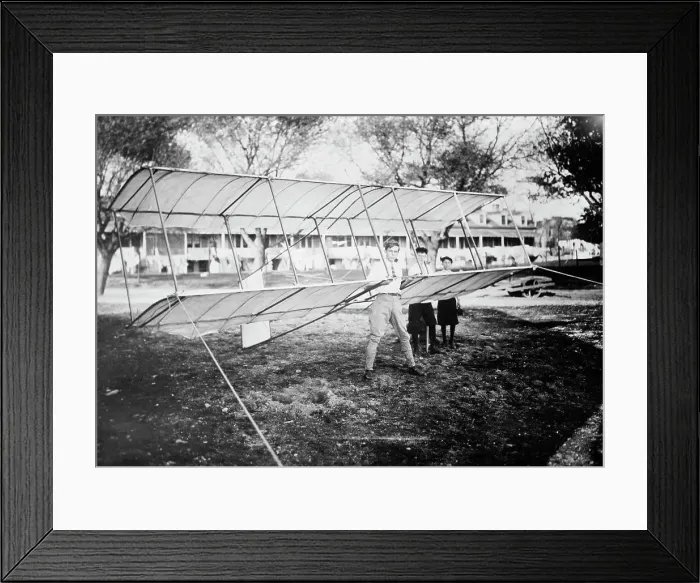 Framed Print : Malcolm Allison - with glider, between c1910 and c1915. Creator: Bain News Service Framed Print : Malcolm Allison - with glider, between c1910 and c1915. Creator: Bain News Service