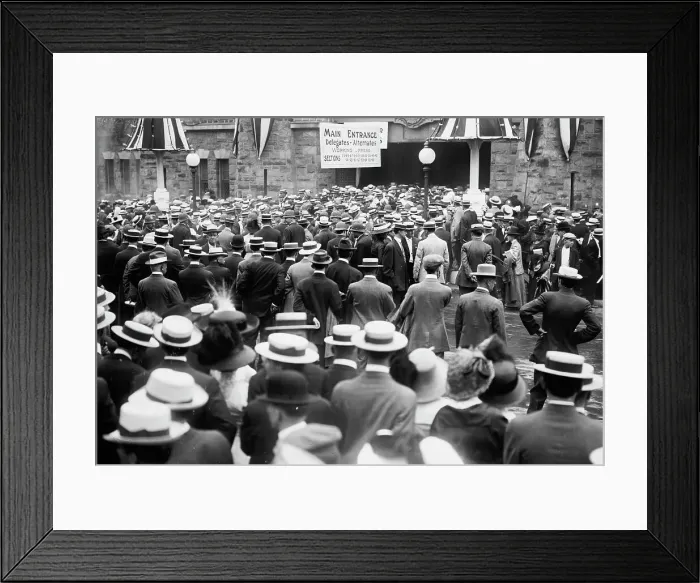 Framed Print : Crowd in front of Convention Hall, Baltimore, Md. 1912. Creator: Bain News Service Framed Print : Crowd in front of Convention Hall, Baltimore, Md. 1912. Creator: Bain News Service