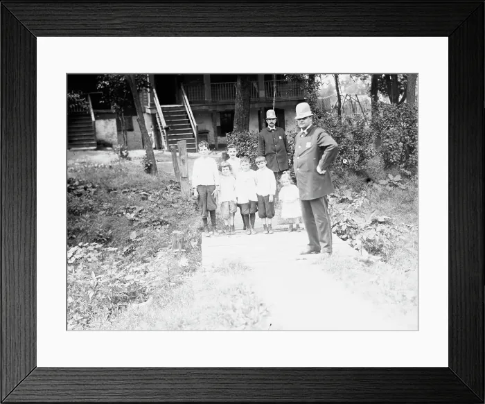 Framed Print : Quarantined children of cholera victim, between c1910 and c1915. Creator: Bain News Service Framed Print : Quarantined children of cholera victim, between c1910 and c1915. Creator: Bain News Service