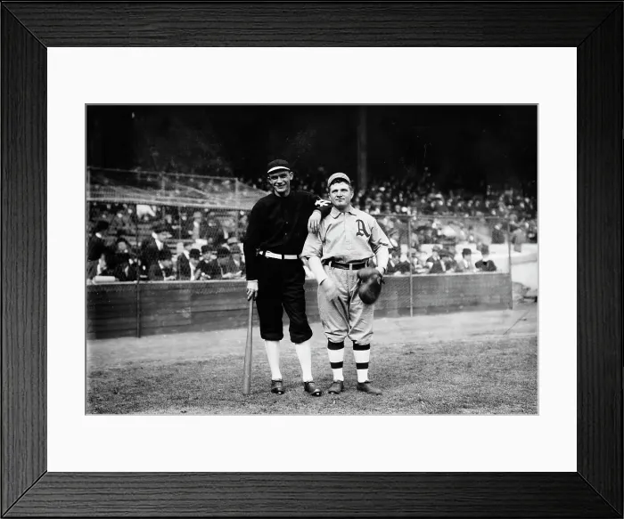 Framed Print : Rube Marquard, New York, NL & Paddy Livingston, Philadelphia, AL at World Series (baseball), 1911. Creator: Bain News Service Framed Print : Rube Marquard, New York, NL & Paddy Livingston, Philadelphia, AL at World Series (baseball), 1911. Creator: Bain News Service