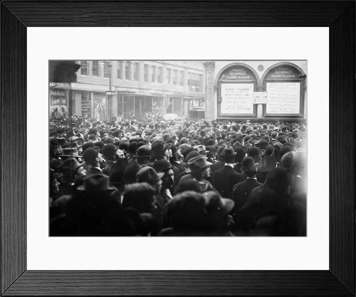 Framed Print : Crowd watching playograph, World Series, 1911, 1911. Creator: Bain News Service Framed Print : Crowd watching playograph, World Series, 1911, 1911. Creator: Bain News Service