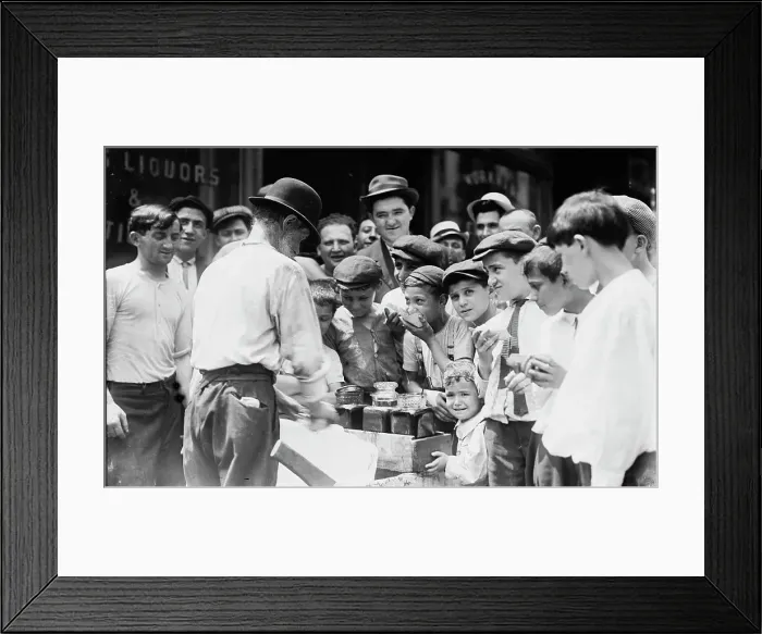 Framed Print : Scraped Ice Seller on Hot Day, between c1910 and c1915. Creator: Bain News Service Framed Print : Scraped Ice Seller on Hot Day, between c1910 and c1915. Creator: Bain News Service