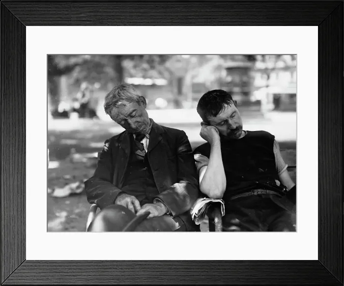 Framed Print : In the park on hot day--'played out, between c1910 and c1915. Creator: Bain News Service Framed Print : In the park on hot day--'played out, between c1910 and c1915. Creator: Bain News Service