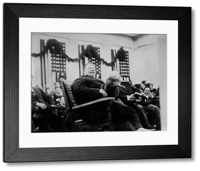 Framed Print : President William Howard Taft with Mayor Frank K. Mott. at the laying of the cornerstone... 1911. Creator: Bain News Service Framed Print : President William Howard Taft with Mayor Frank K. Mott. at the laying of the cornerstone... 1911. Creator: Bain News Service