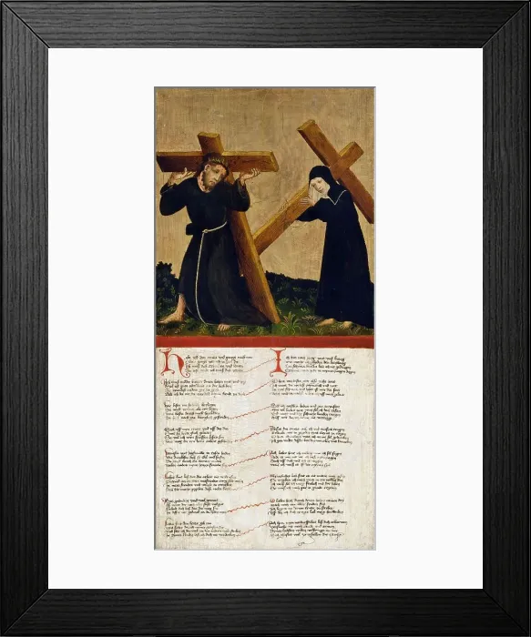 Framed Print : Christ bearing the Cross (verso), 1420. Creator: Anon Framed Print : Christ bearing the Cross (verso), 1420. Creator: Anon
