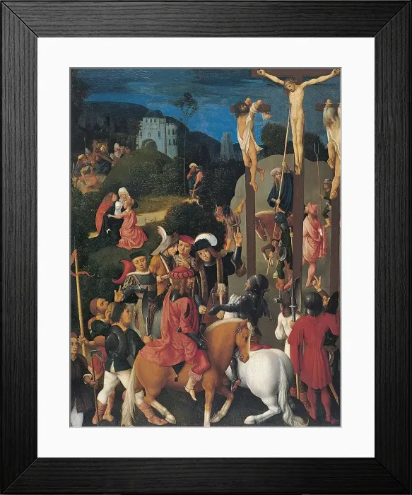 Framed Print : The Crucifixion, 1487. Creator: Master of the Virgo inter Virgines Framed Print : The Crucifixion, 1487. Creator: Master of the Virgo inter Virgines