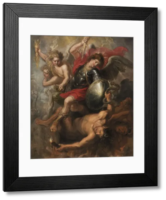 Framed Print : St. Michael expelling Lucifer and the Rebel Angels, 1622. Creator: Workshop of Peter Paul Rubens Framed Print : St. Michael expelling Lucifer and the Rebel Angels, 1622. Creator: Workshop of Peter Paul Rubens