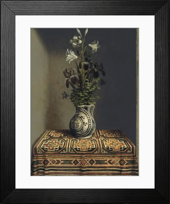 Framed Print : Flowers in an Jug (verso), 1485. Creator: Hans Memling Framed Print : Flowers in an Jug (verso), 1485. Creator: Hans Memling