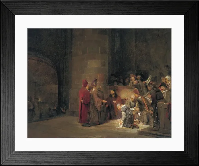 Framed Print : Christ and the Woman Taken in Adultery, 1683. Creator: Aert de Gelder Framed Print : Christ and the Woman Taken in Adultery, 1683. Creator: Aert de Gelder
