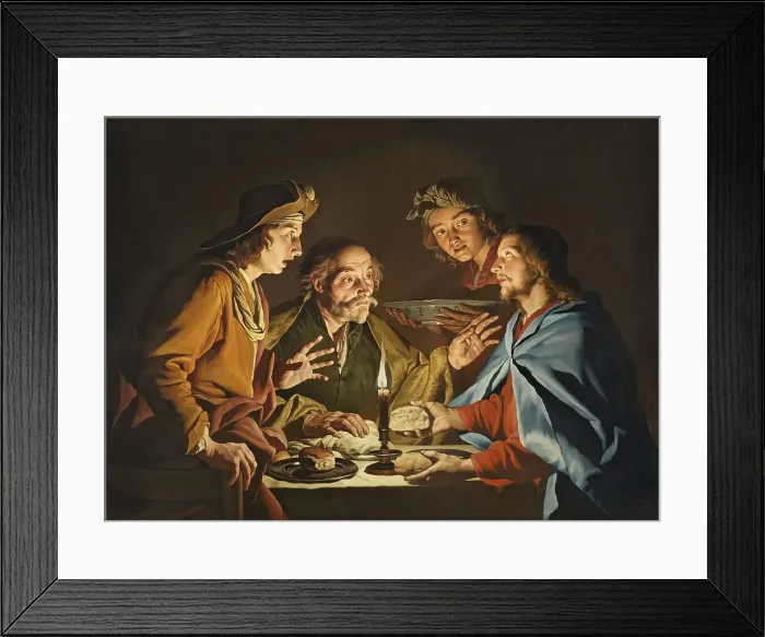 Framed Print : The Supper at Emmaus, 1633. Creator: Matthias Stomer Framed Print : The Supper at Emmaus, 1633. Creator: Matthias Stomer